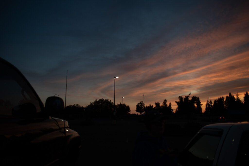 Setting Sun in a Parking Lot